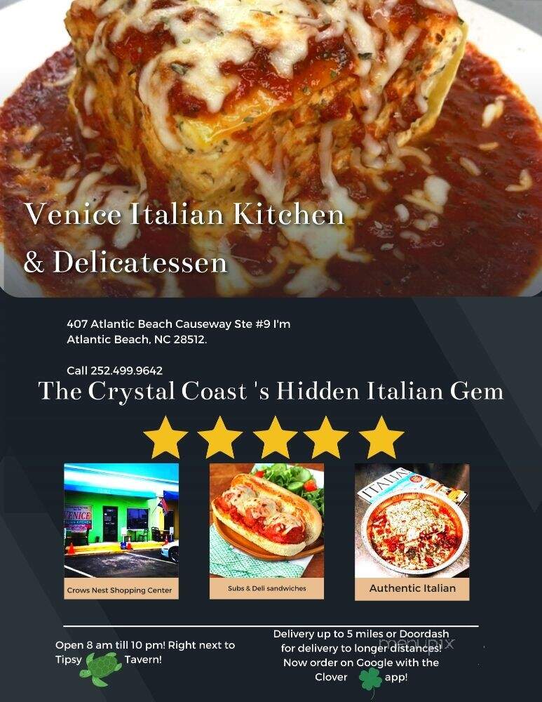 Venice Italian Kitchen - Morehead City, NC menu_pic