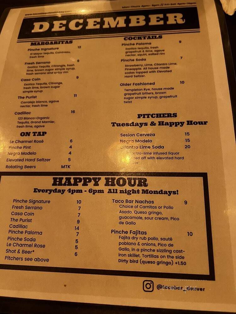 Tacos Tequila Whiskey - Denver, CO menu_pic