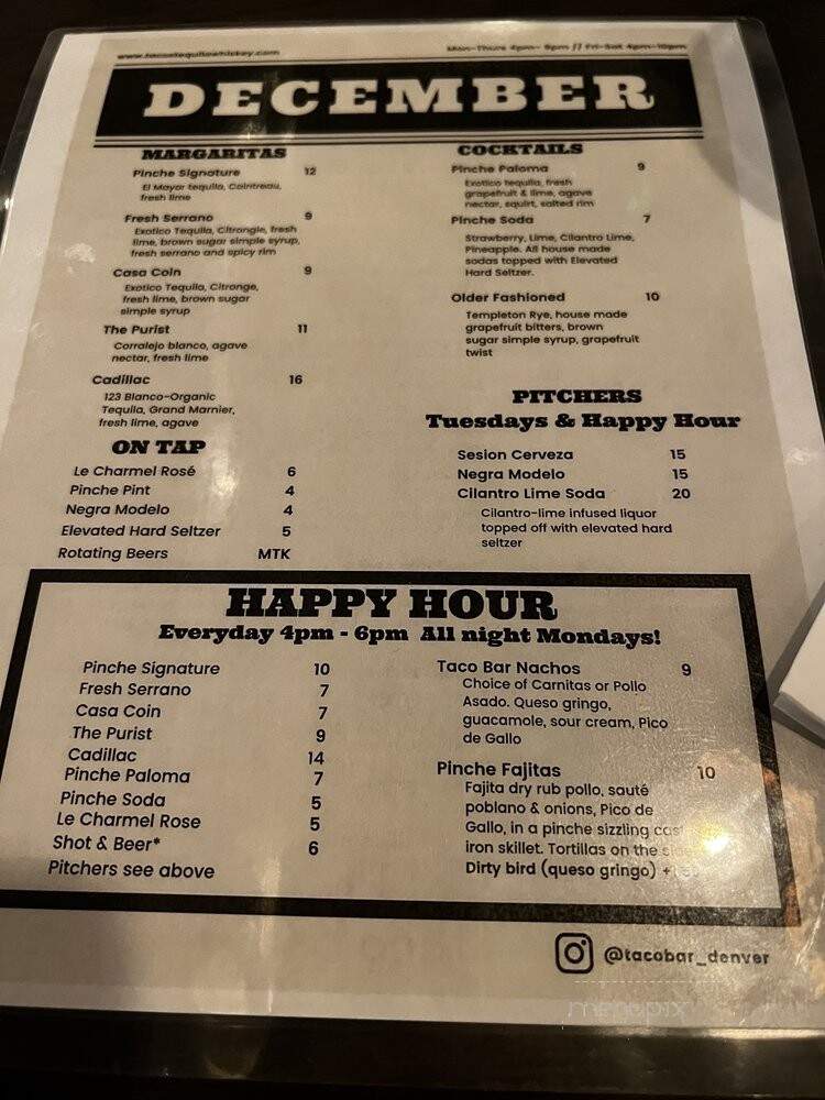 Tacos Tequila Whiskey - Denver, CO menu_pic