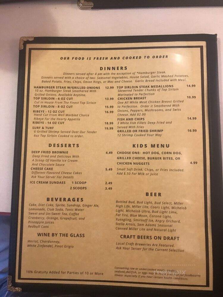 Main St Retreat Bar & Grill - Clover, SC menu_pic
