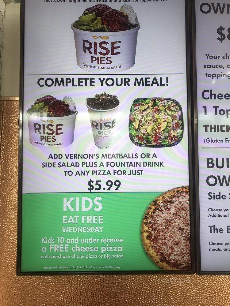 Rise Pies Pizza - Orlando, FL menu_pic