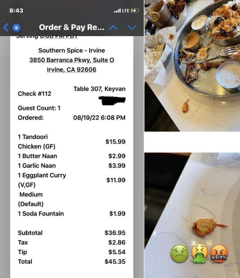 Southern Spice - Irvine, CA menu_pic