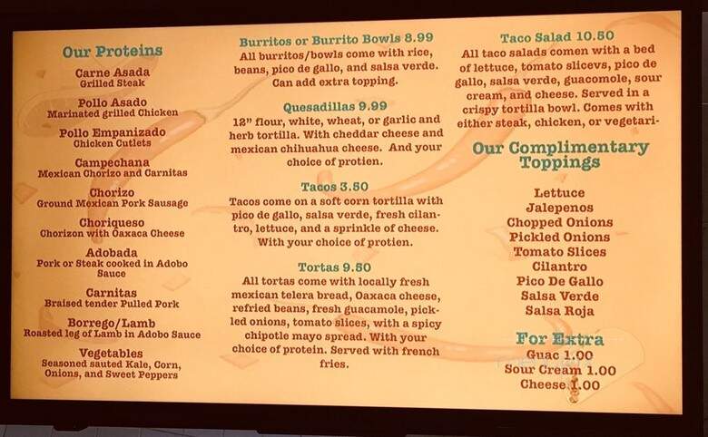 El Vaquero - Medford, MA menu_pic