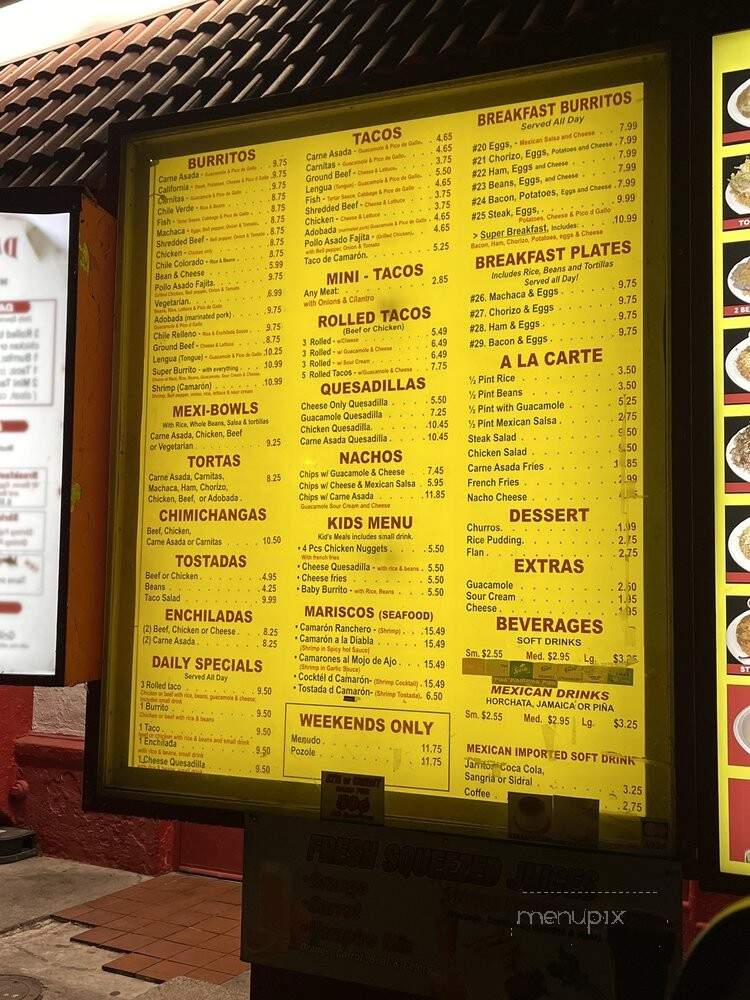 El Forastero - Manteca, CA menu_pic
