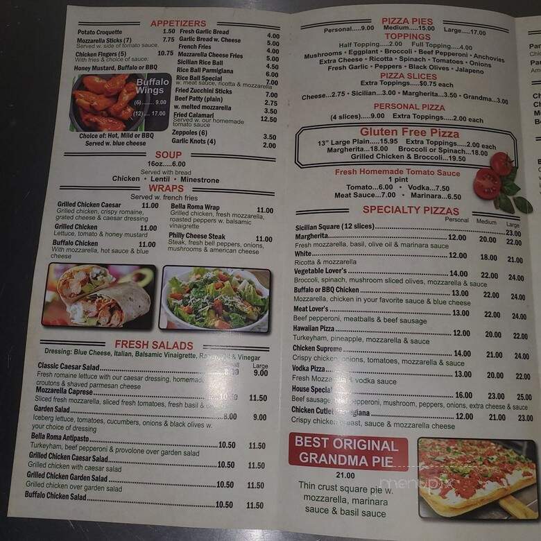 Bella Roma - Brooklyn, NY menu_pic