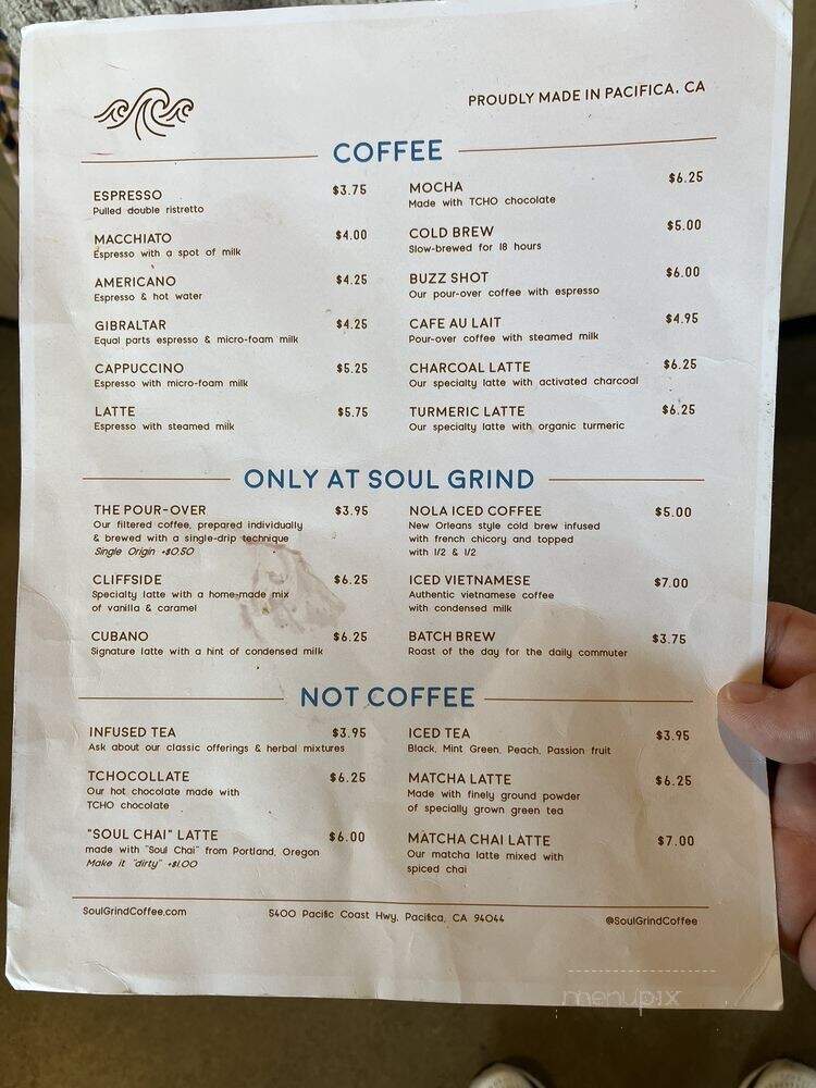 Soul Grind - Pacifica, CA menu_pic