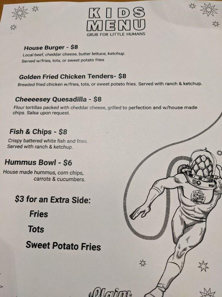 Claim 52 Kitchen - Eugene, OR menu_pic