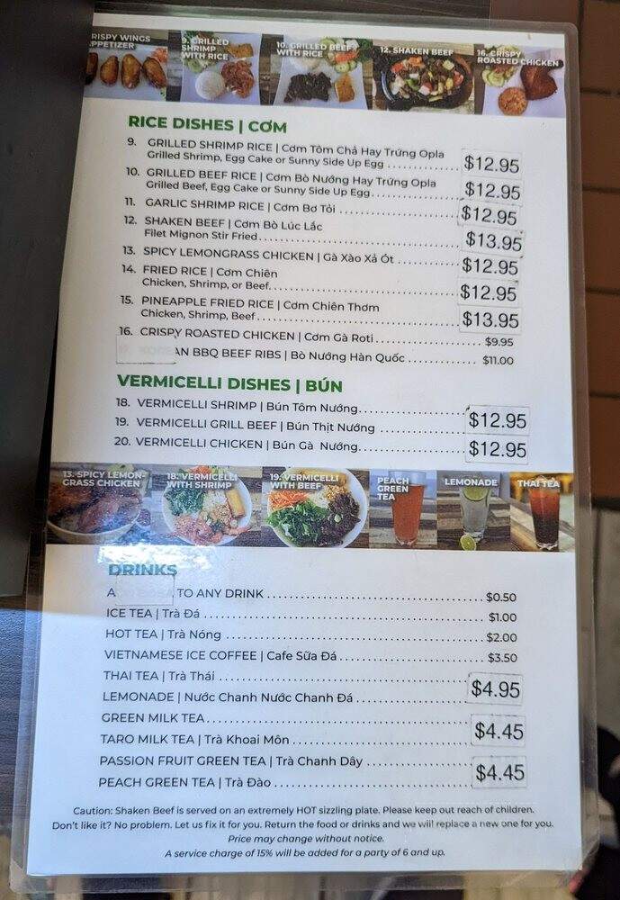 Pho Noon - San Bernardino, CA menu_pic