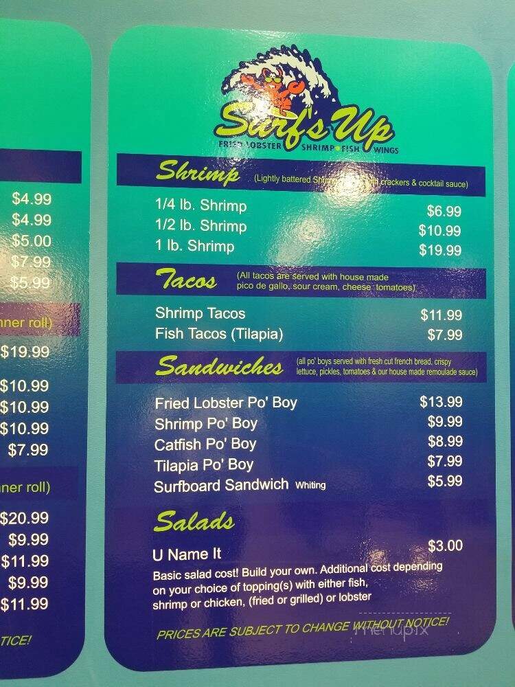 Surf's Up Restaurants - Oak Park, IL menu_pic