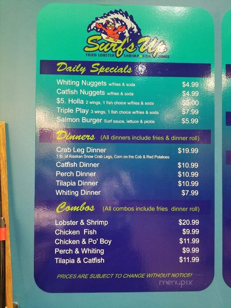 Surf's Up Restaurants - Oak Park, IL menu_pic