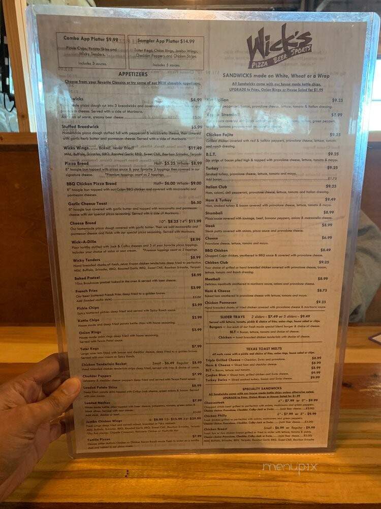 Wick's Pizza - Louisville, KY menu_pic