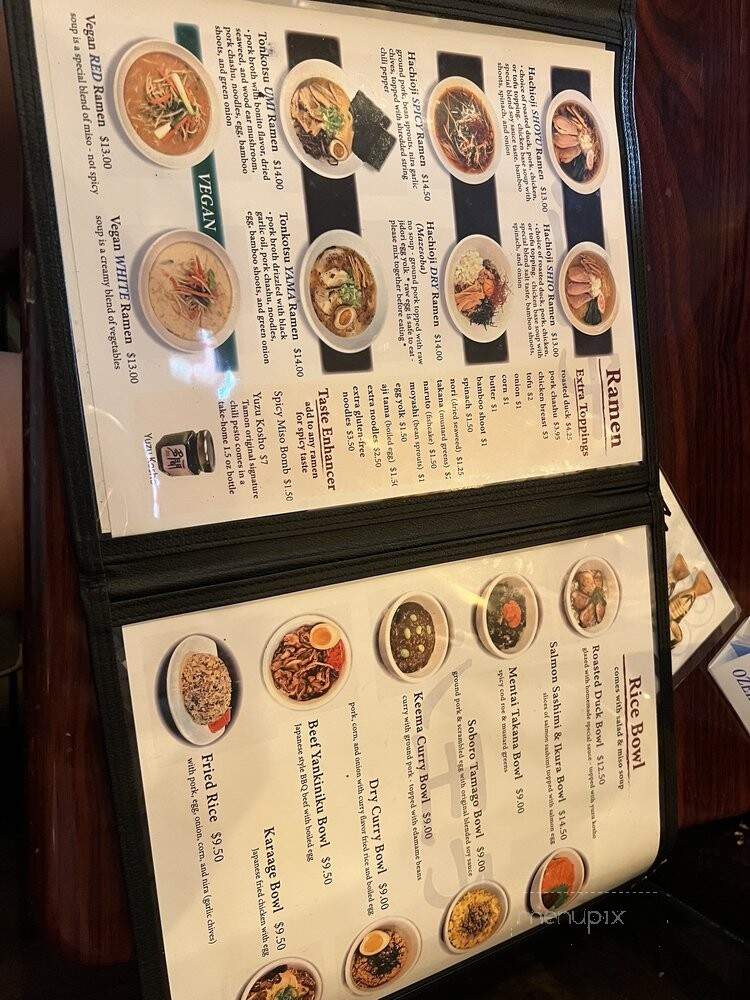 Hachioji Craft Ramen - Los Angeles, CA menu_pic