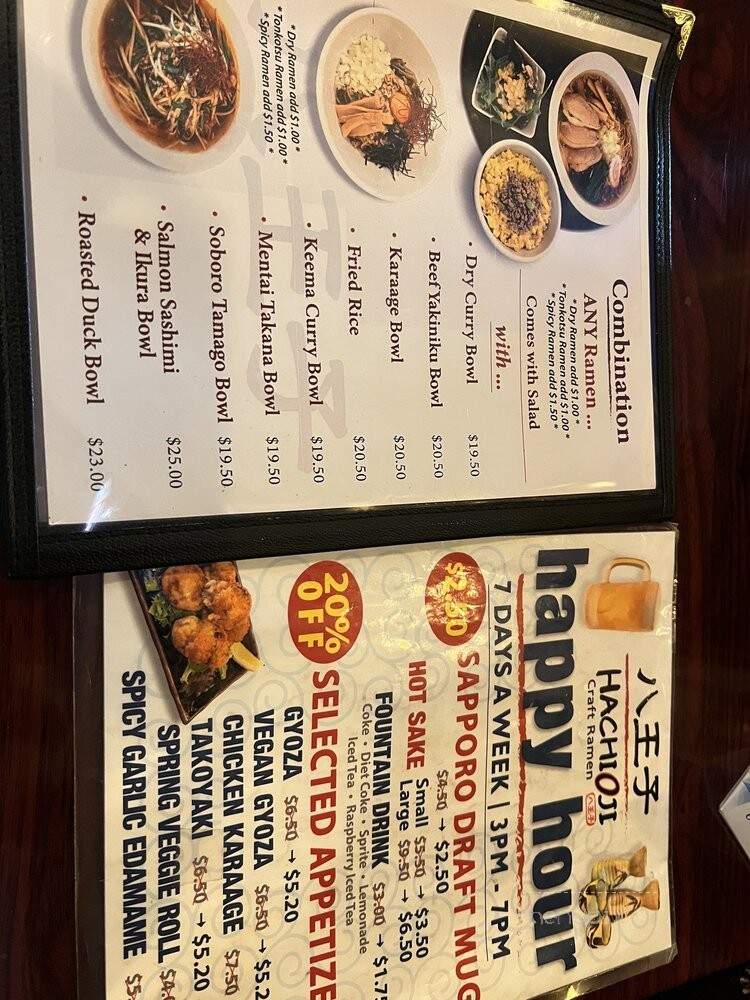 Hachioji Craft Ramen - Los Angeles, CA menu_pic