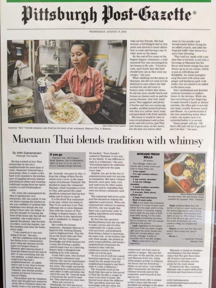 Maenam Thai Restaurant - Blawnox, PA
