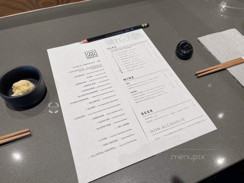 Hidden Fish - San Diego, CA menu_pic