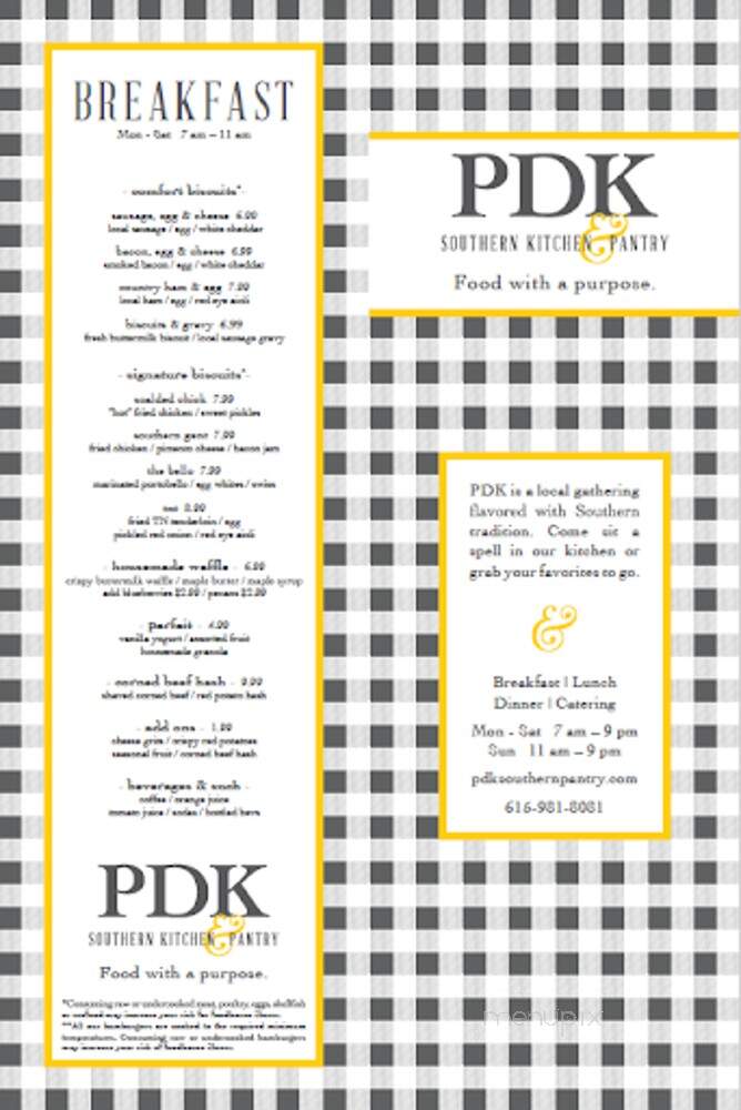 PDK Southern Kitchen & Pantry - Nashville, TN menu_pic