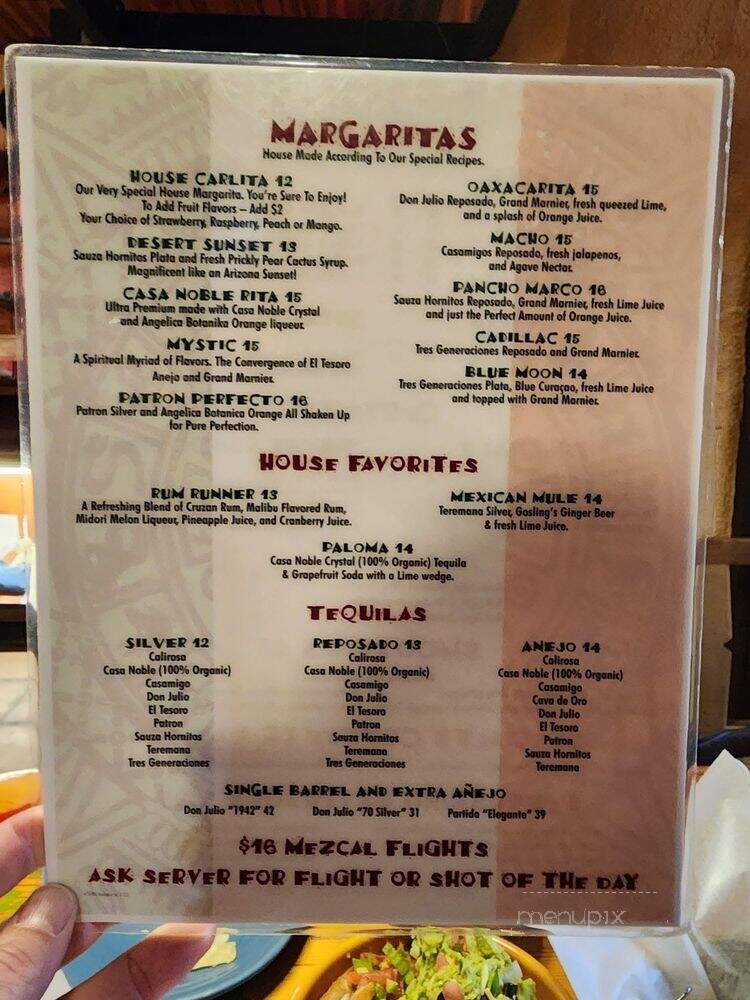 Oaxaca - Sedona, AZ menu_pic
