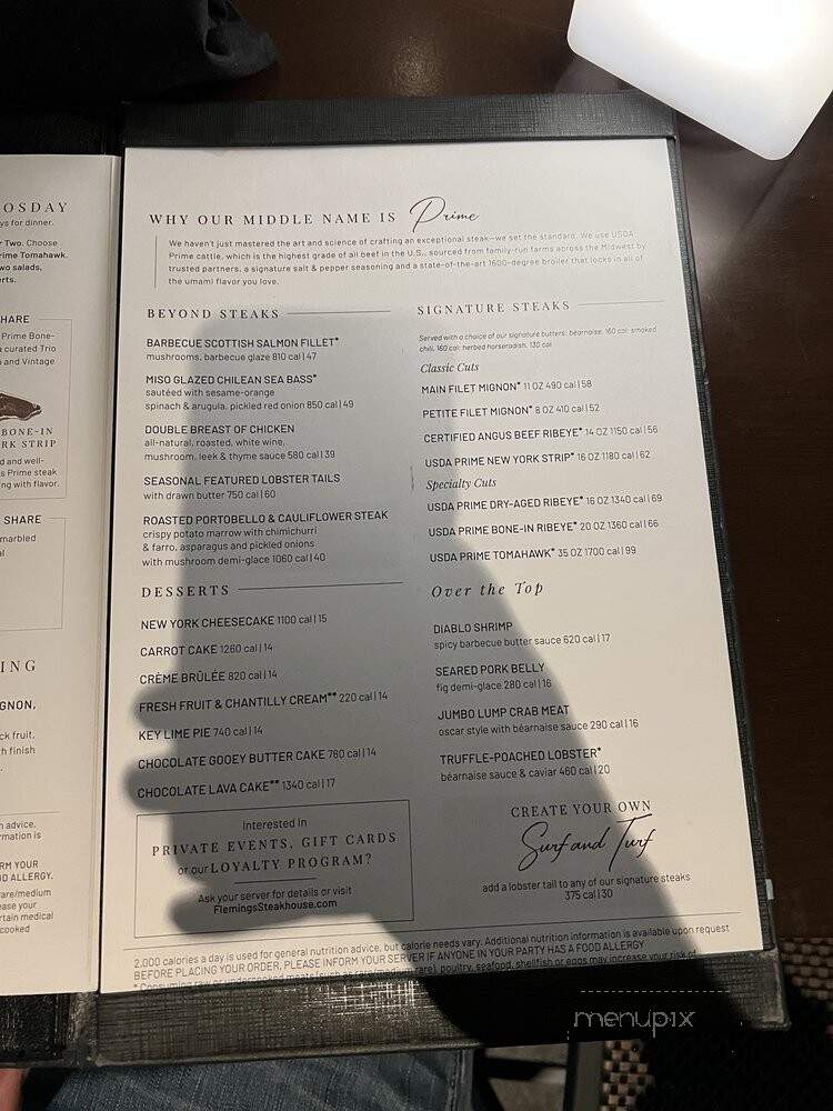 Fleming's Prime Steakhouse & Wine Bar - Miami, FL menu_pic