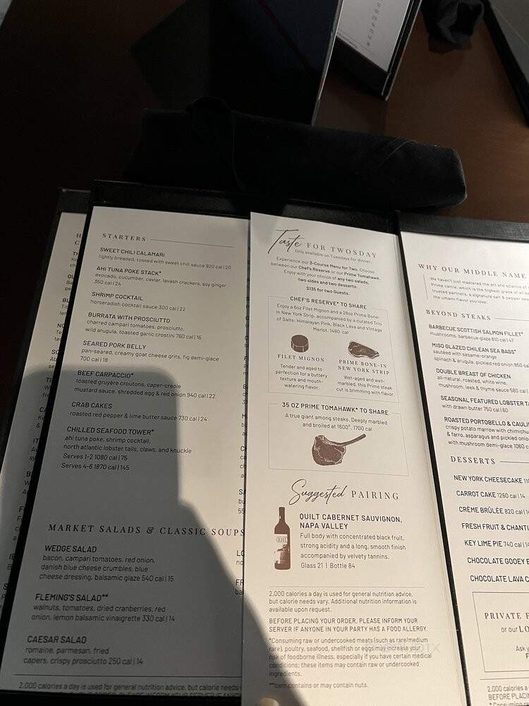 Fleming's Prime Steakhouse & Wine Bar - Miami, FL menu_pic