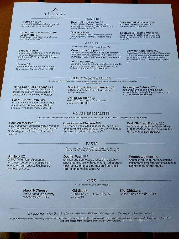 Sedona Taphouse - Nashville, TN menu_pic