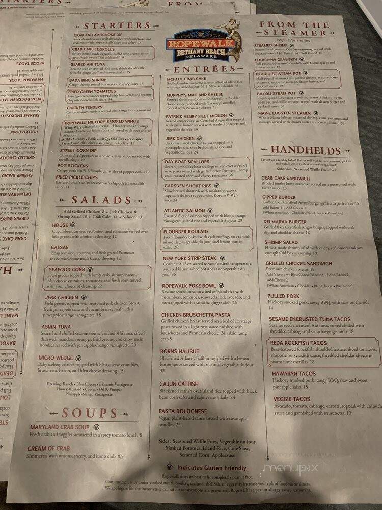 Ropewalk Bethany Beach - Bethany Beach, DE menu_pic