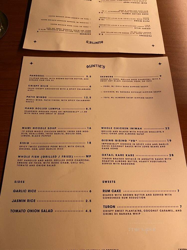 Auntie's Tiki Bar & Restaurant - Virginia Beach, VA menu_pic