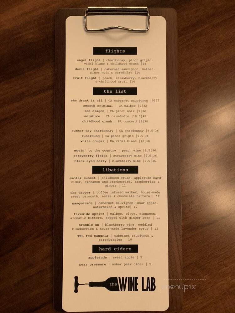 The Wine Lab - North Andover, MA menu_pic