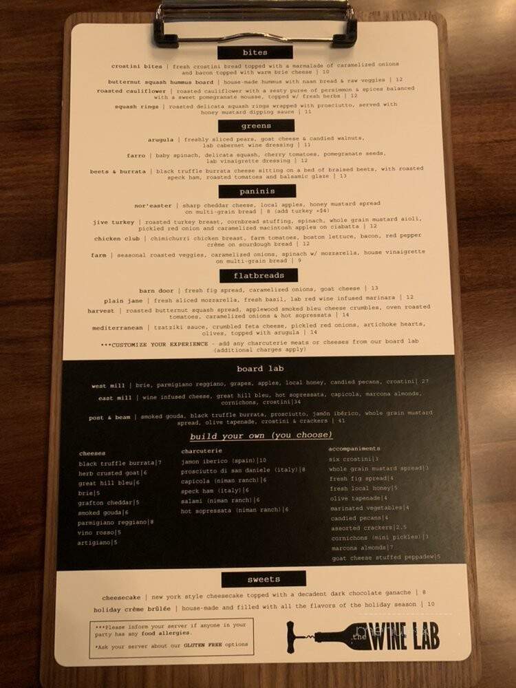 The Wine Lab - North Andover, MA menu_pic