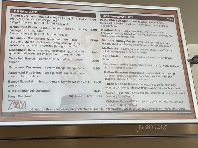 Zoom Caffe - Redwood City, CA menu_pic