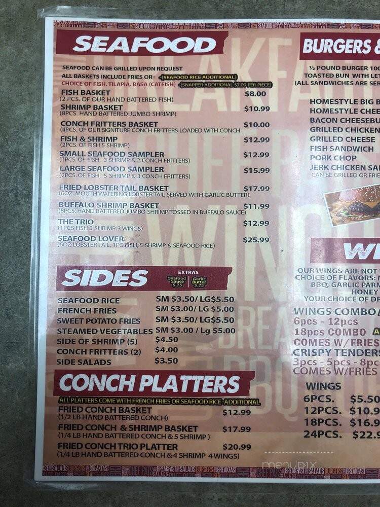 Chef Pats Seafood And Grill - Lauderdale Lakes, FL menu_pic