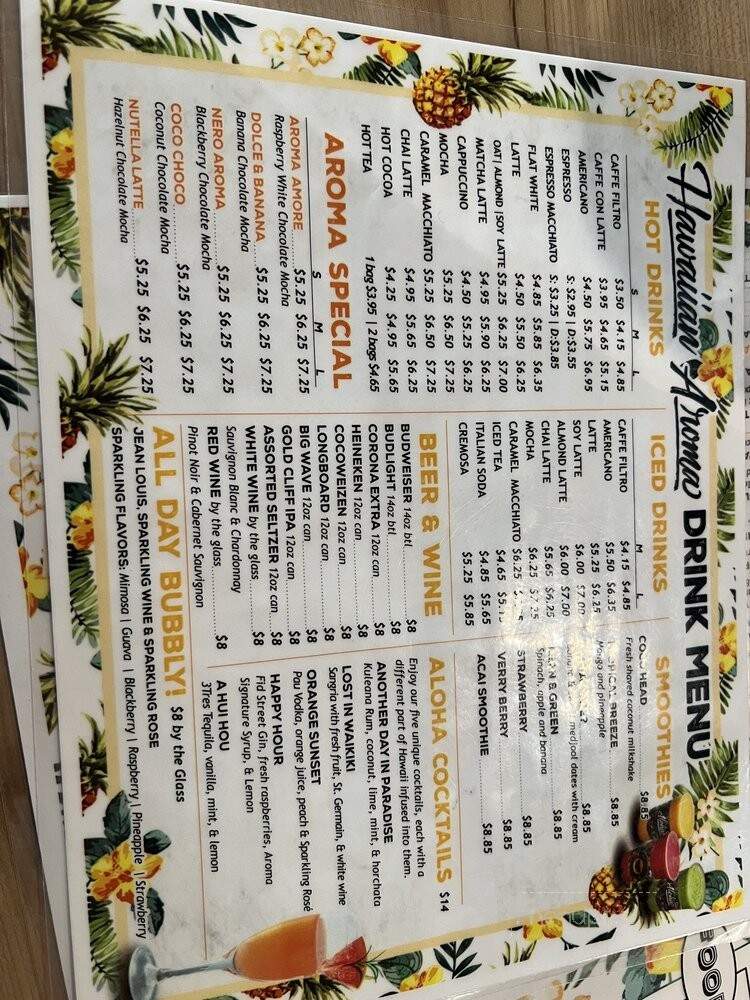 Hawaiian Aroma Caffe - Honolulu, HI menu_pic