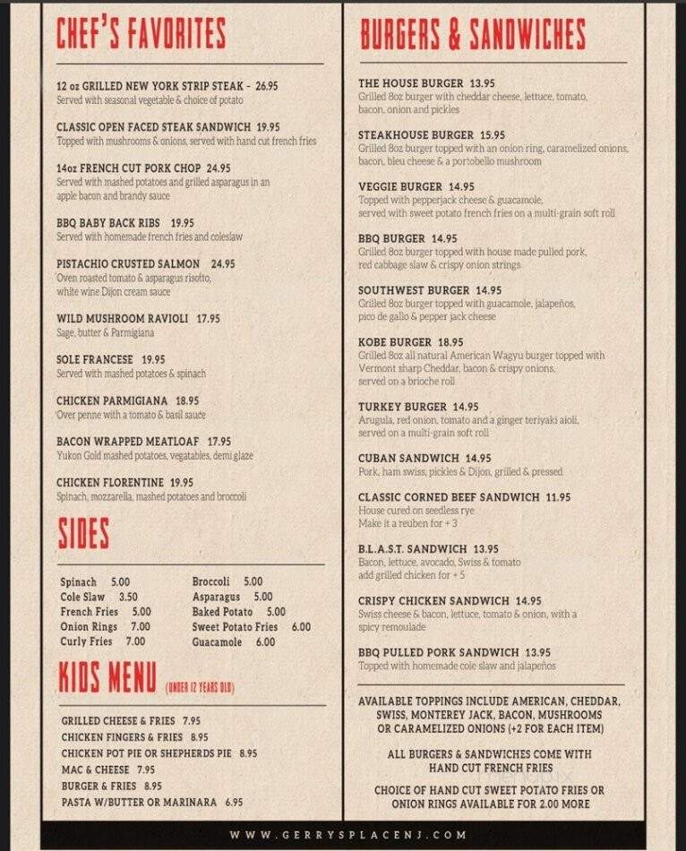 Gerrys Place - Norwood, NJ menu_pic
