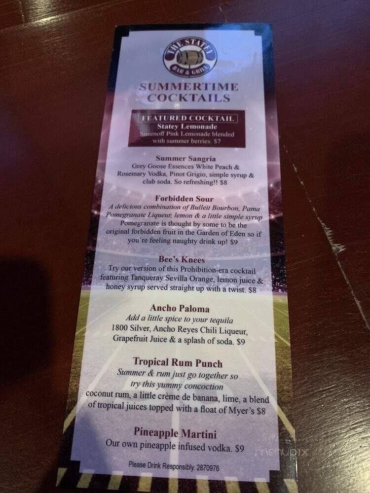 The Statey Bar And Grill - Portsmouth, NH menu_pic