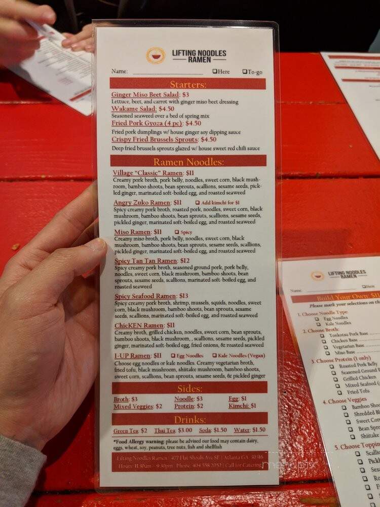 Lifting Noodles Ramen - Atlanta, GA menu_pic
