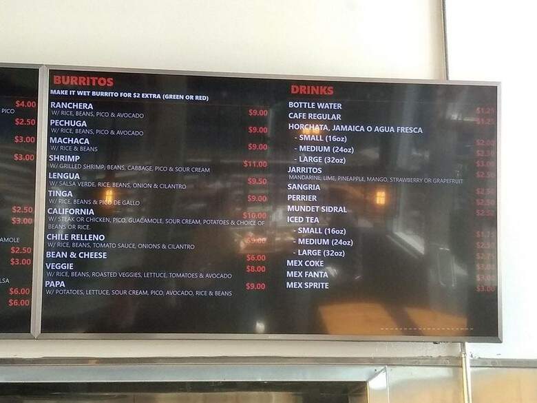 Cactus Mexican Cuisine - Los Angeles, CA menu_pic