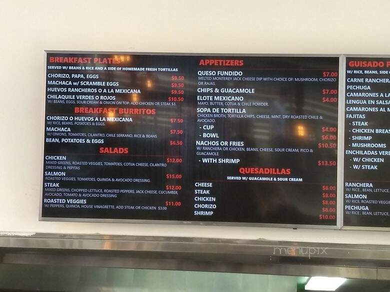Cactus Mexican Cuisine - Los Angeles, CA menu_pic