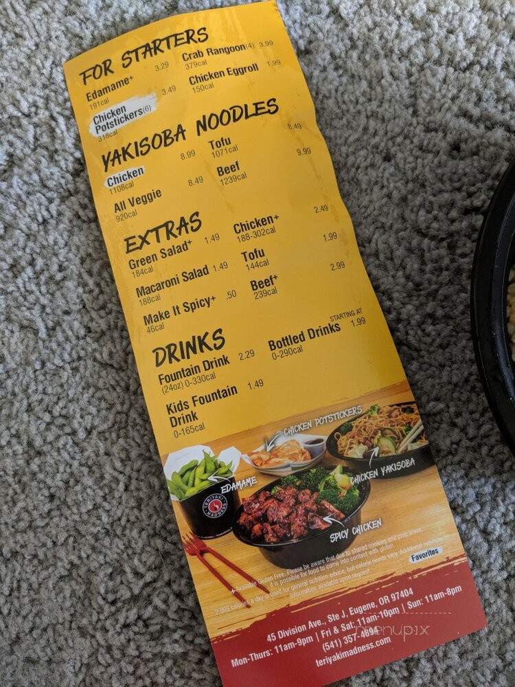 Teriyaki Madness - Eugene, OR menu_pic