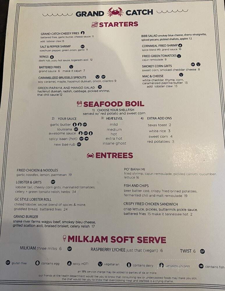 Grand Catch - Saint Paul, MN menu_pic