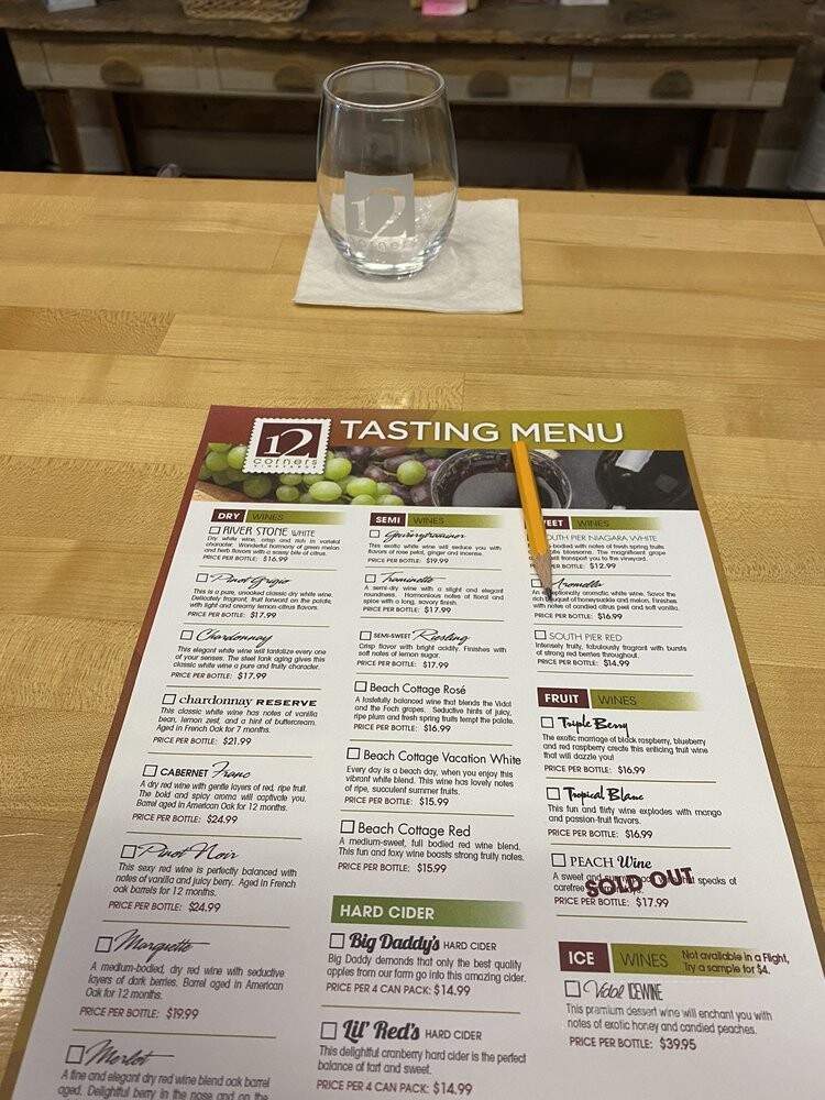 12 Corners Vineyards - South Haven, MI menu_pic