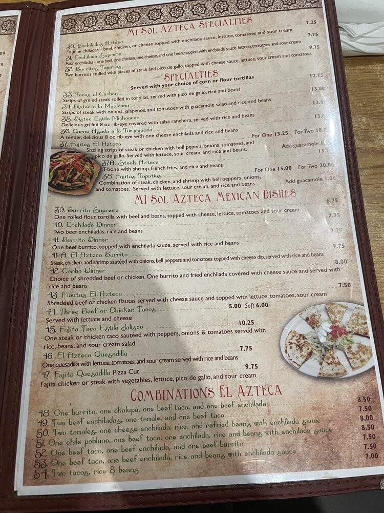 Mi Sol Azteca - Picayune, MS menu_pic