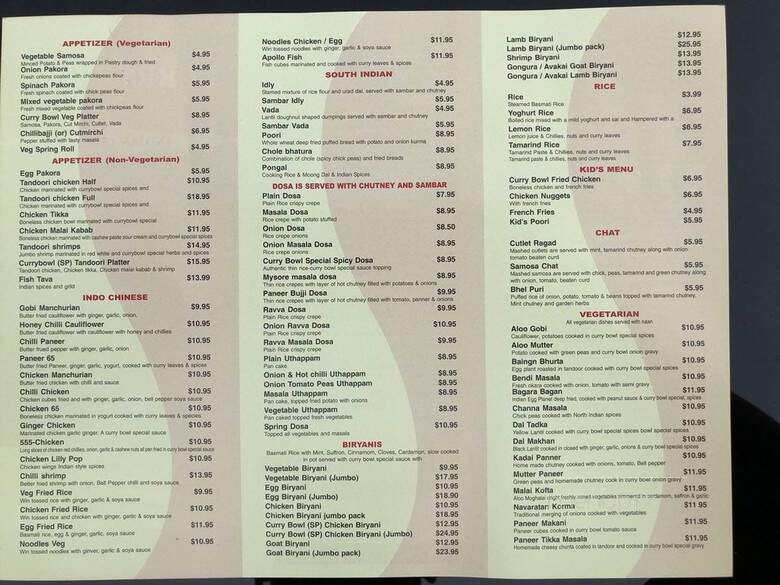 Curry bowl - Maitland, FL menu_pic