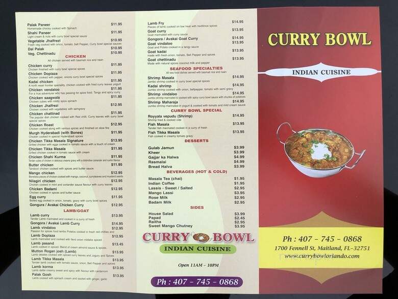 Curry bowl - Maitland, FL menu_pic