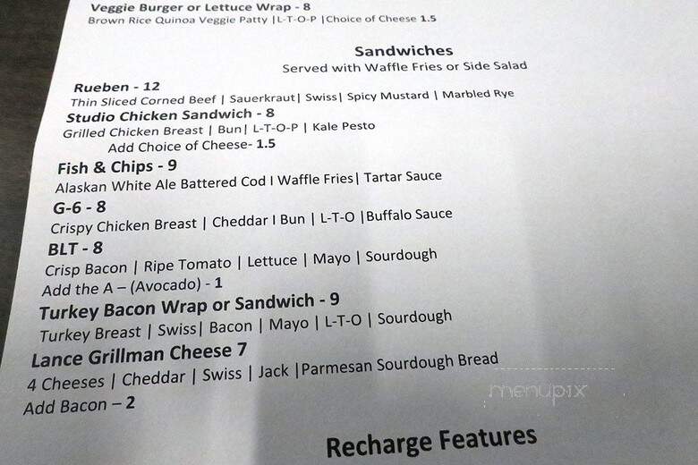 Recharge Bar & Grill - Sparks, NV menu_pic