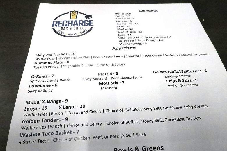 Recharge Bar & Grill - Sparks, NV menu_pic