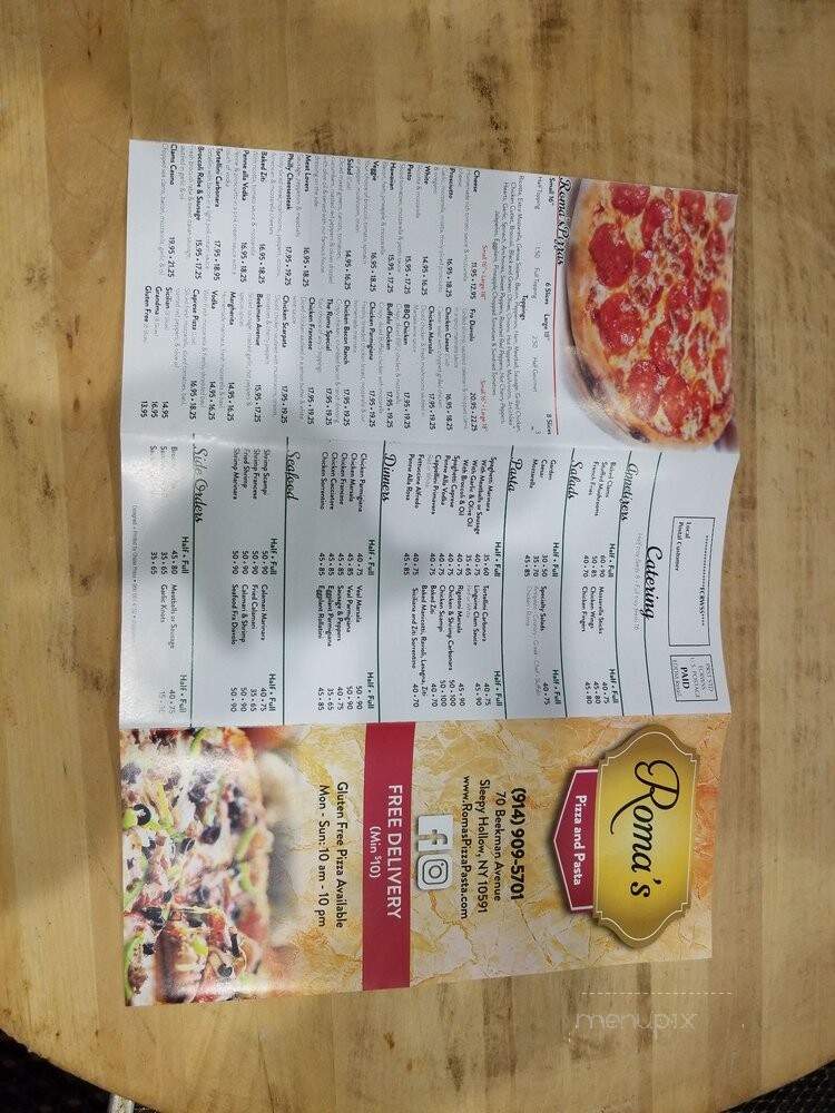 Roma's Pizza & Pasta - Sleepy Hollow, NY menu_pic
