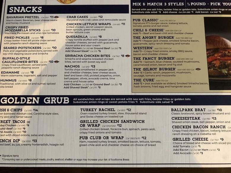 PT's Gold - Henderson, NV menu_pic