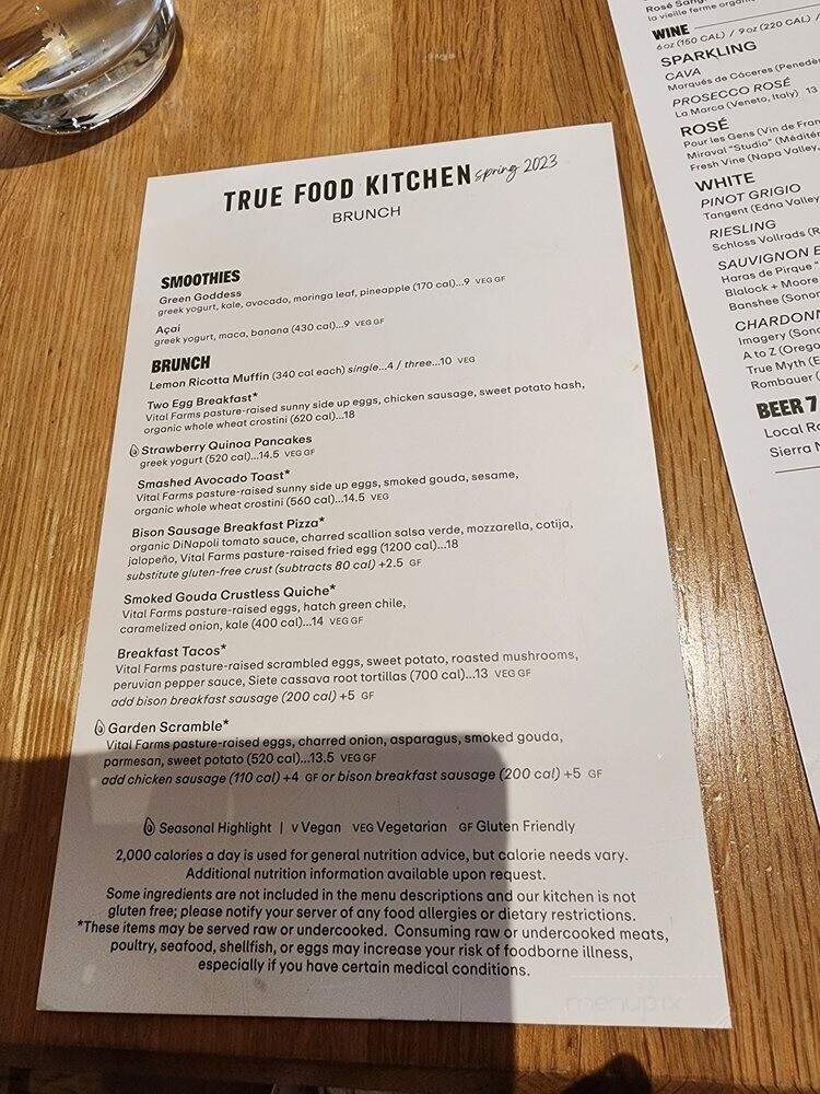 True Food Kitchen - Boca Raton, FL menu_pic
