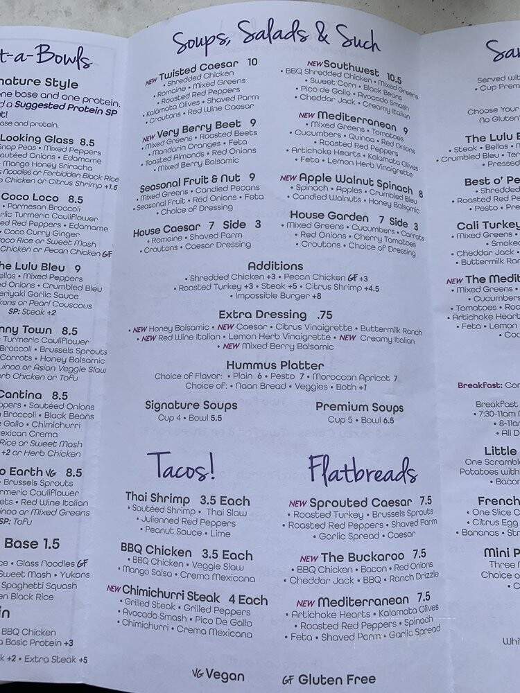 LuLu Beans Cafe - Sharon, PA menu_pic