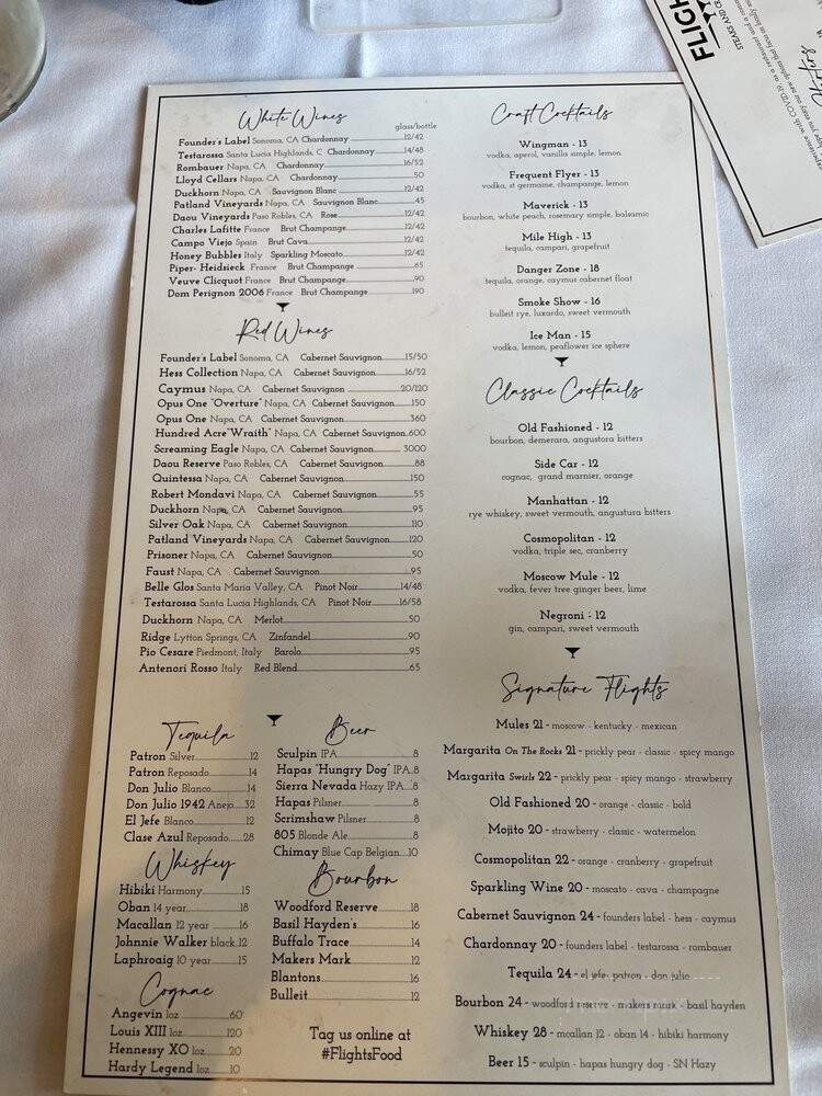 Flights - Los Gatos, CA menu_pic