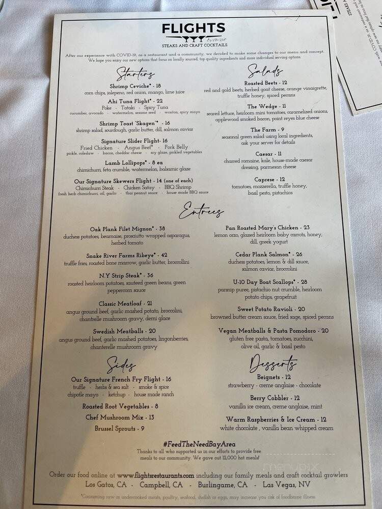 Flights - Los Gatos, CA menu_pic